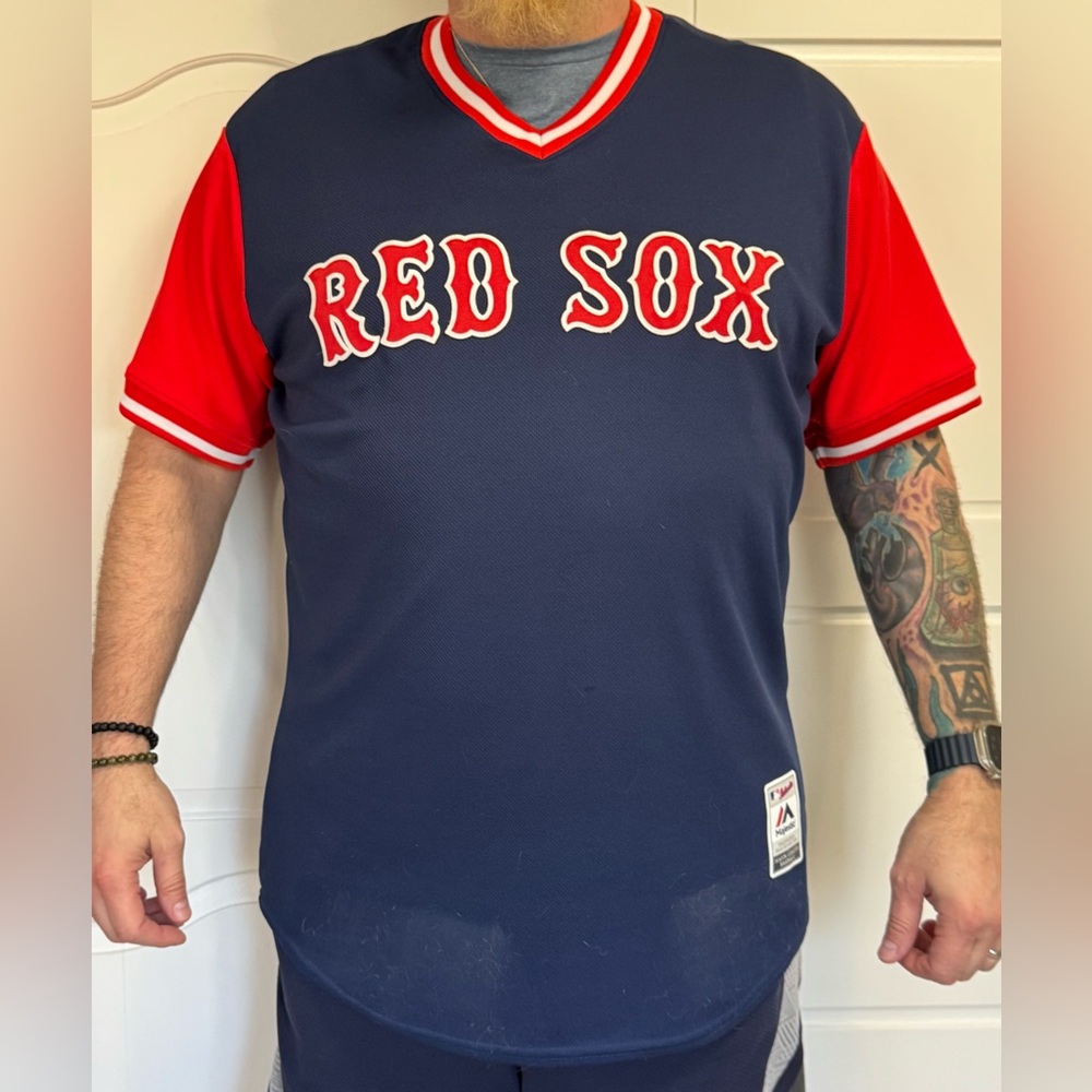 Red Sox MLB Authentic Jersey, Stickman 41 shirt, Majestic Authentic Collection